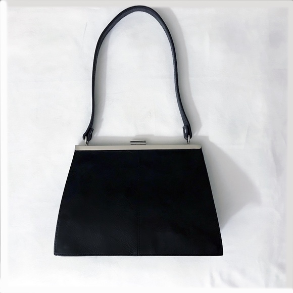 Wilson's Italian Leather: Pelle Studio, retro black purse. - Picture 1 of 5